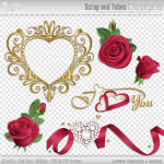 Grayscale Valentine's Layered Templates 1