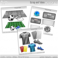 Bundle ~ Grayscale Layered Soccer Templates