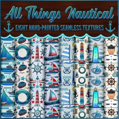 "All Things Nautical" Seamless Textures & PS Patterns (CU4CU)