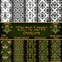 "Celtic Love" Set#1 Seamless Overlay Templates (CU4CU)