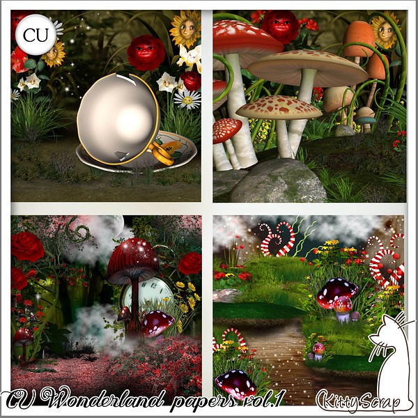CU wonderland papers vol.1 by kittyscrap - Click Image to Close