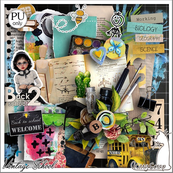 Kit Vintage school by KittyScrap - Click Image to Close
