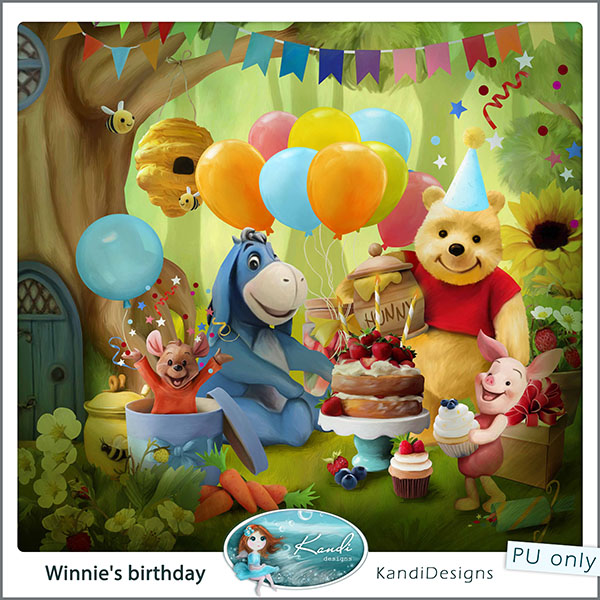 Winnie's Birthday Kit (FS/PU) - Click Image to Close