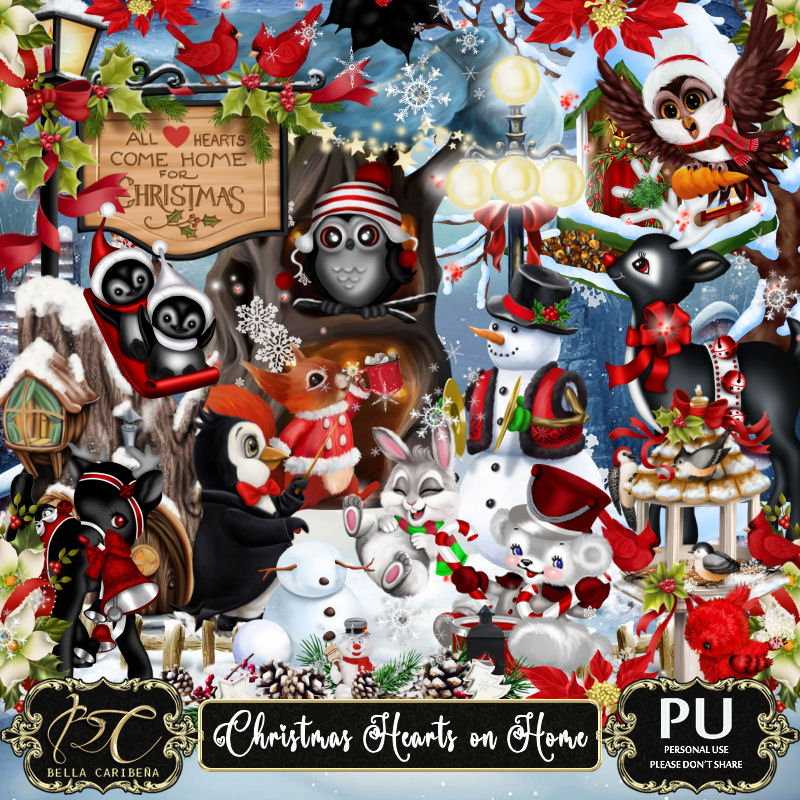Christmas Hearts on Home (TS-PU) - Click Image to Close