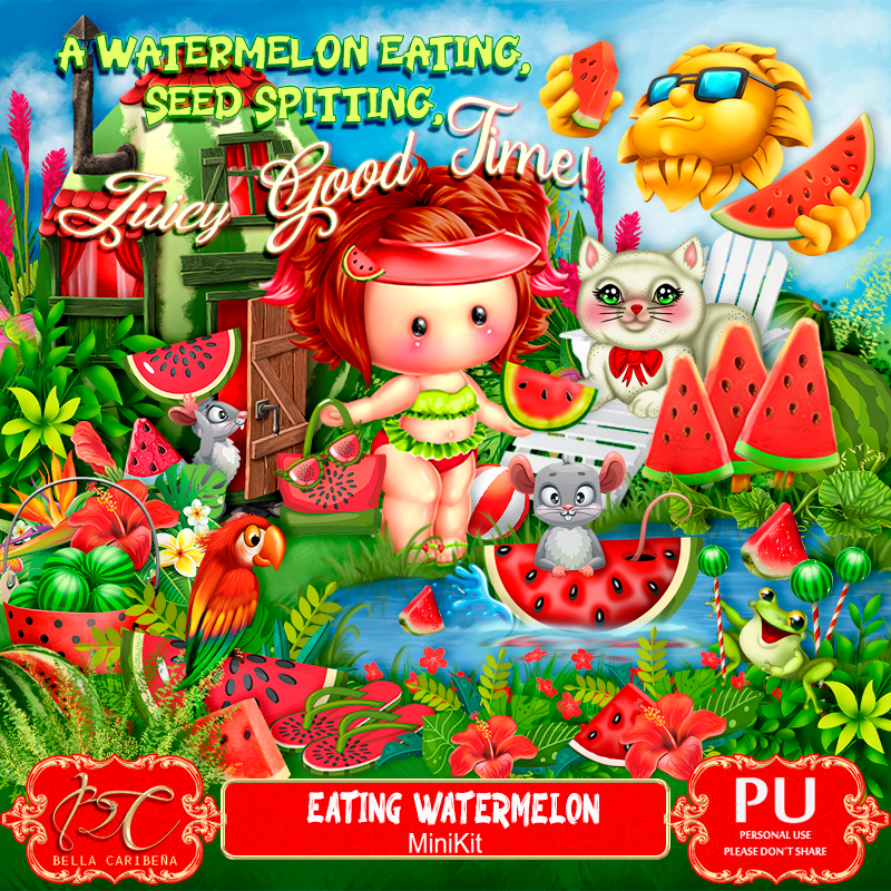 Eating Watermelon (TS-PU) - Click Image to Close