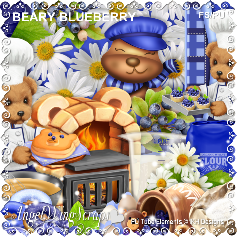 Beary Blueberry Page Kit (FS/PU) - Click Image to Close