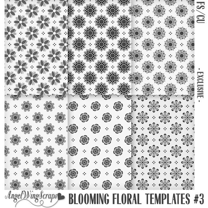 Blooming Florals Templates #3 (FS/CU) - Exclusive - Click Image to Close