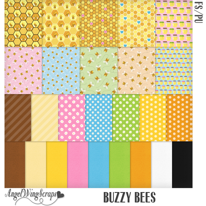 Buzzy Bees Page Kit (FS/PU) - Click Image to Close