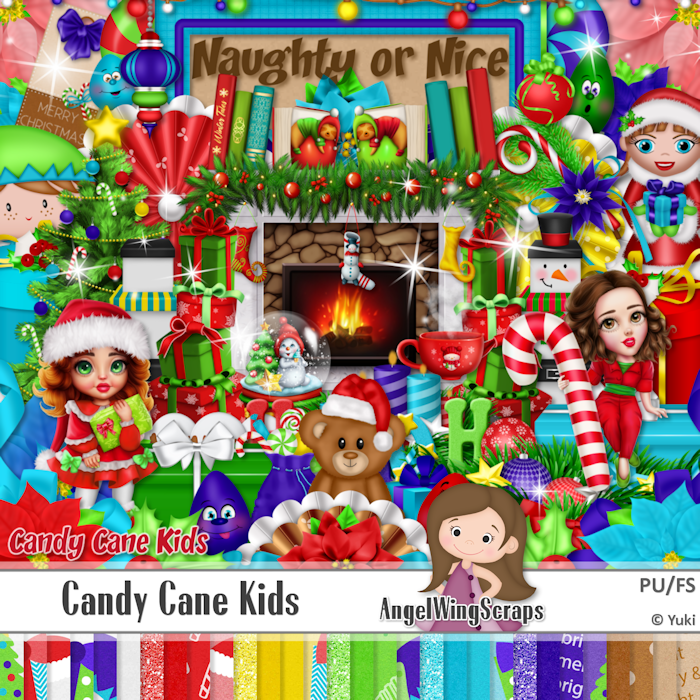 Candy Cane Kids Page Kit (FS/PU) - Click Image to Close