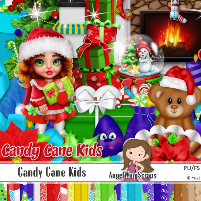 Candy Cane Kids Page Kit (FS/PU) - Click Image to Close