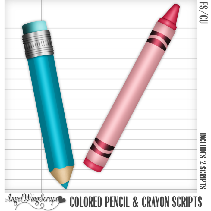 Colored Pencil & Crayon Scripts (FS/CU) - Click Image to Close
