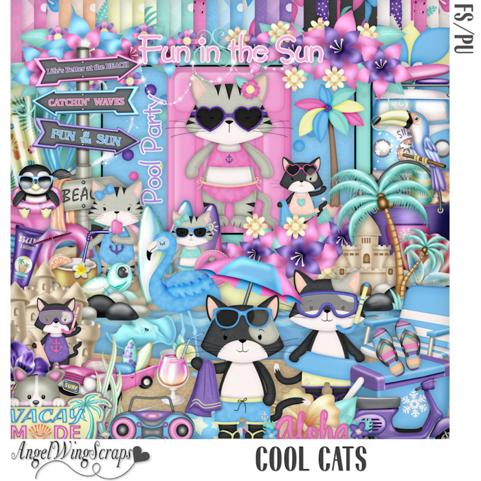 Cool Cats Page Kit (FS/PU) - Click Image to Close
