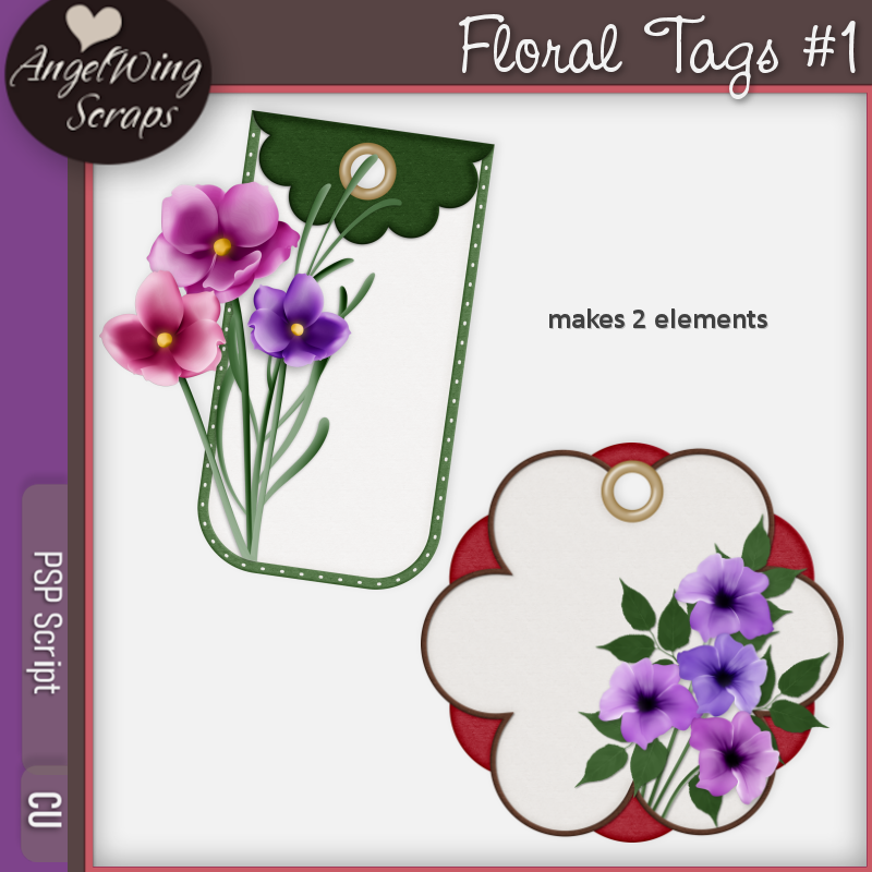 Floral Tags #1 Script (FS/CU) - Click Image to Close