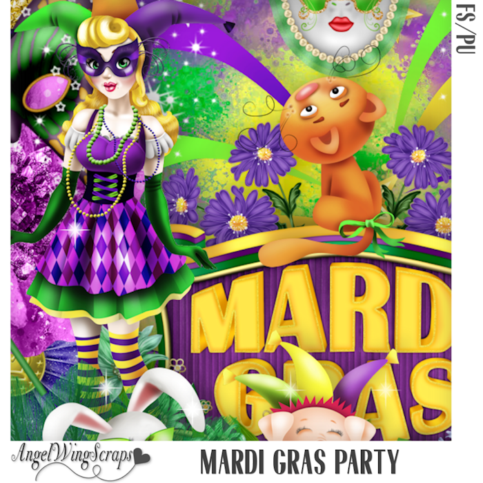 Mardi Gras Party Page Kit (FS/PU) - Click Image to Close