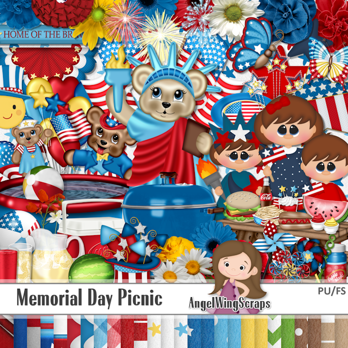 Memorial Day Picnic Page Kit (FS/PU) - Click Image to Close