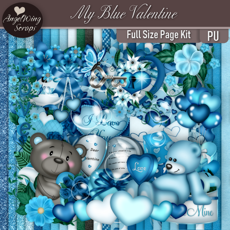 My Blue Valentine Page Kit (FS/PU) - Click Image to Close