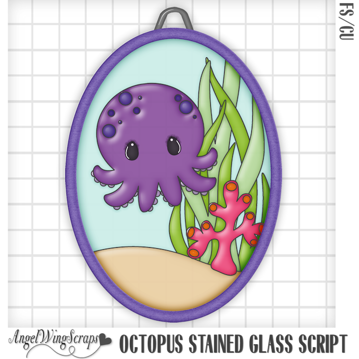 Octopus Stained Glass Script (FS/CU) - Click Image to Close