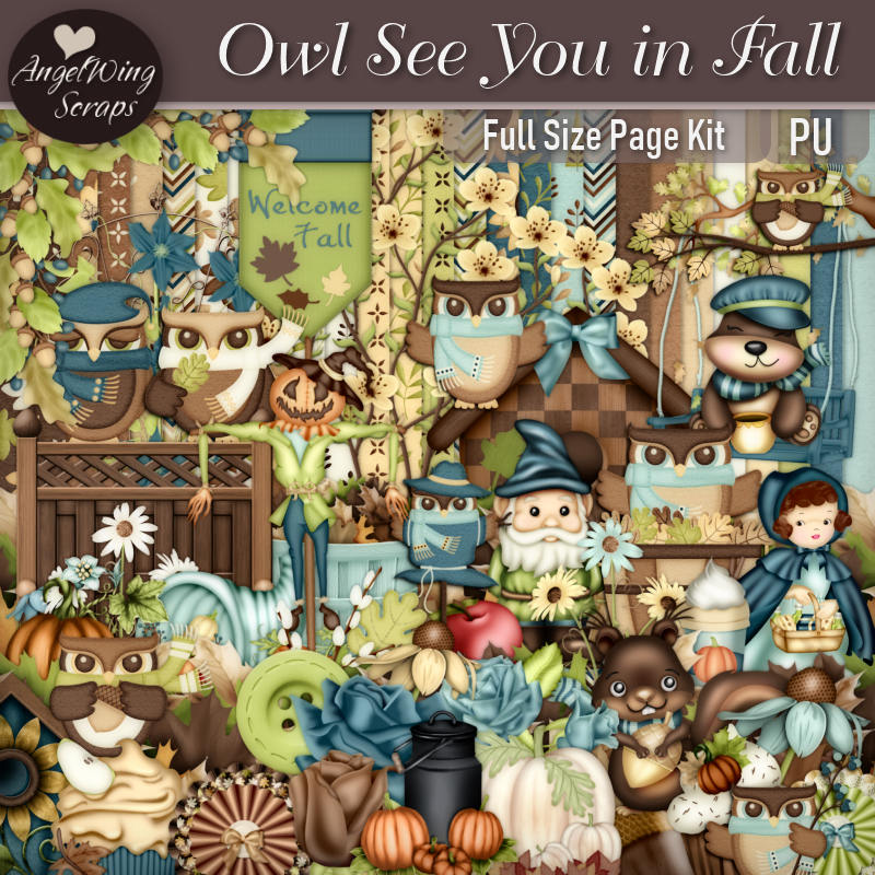 Owl See You in Fall Page Kit (FS/CU) - Click Image to Close