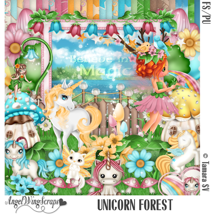 Unicorn Forest Page Kit (FS/PU) - Click Image to Close