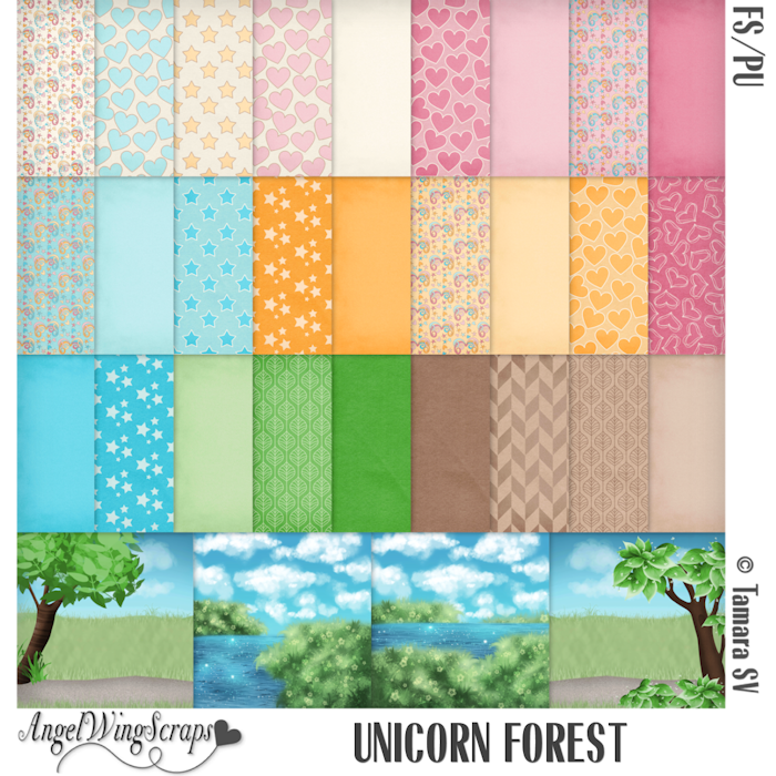 Unicorn Forest Page Kit (FS/PU) - Click Image to Close