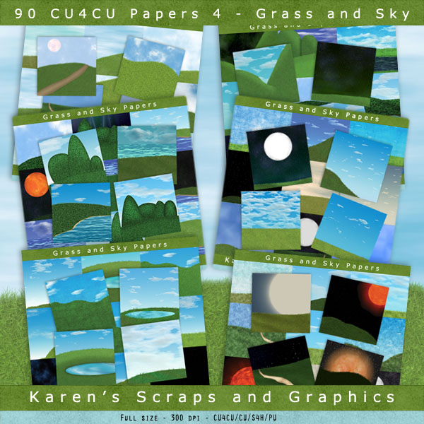90 Grass & Sky Papers (FS/CU4CU) - Click Image to Close