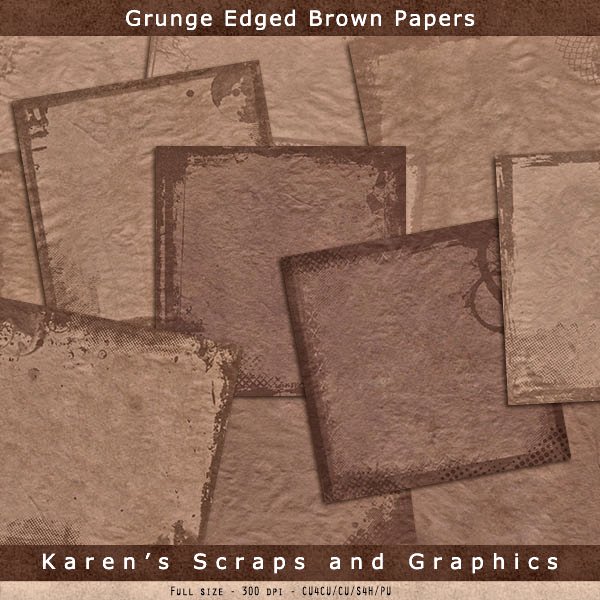 Grunge Edged Brown Papers (FS/CU4CU) - Click Image to Close