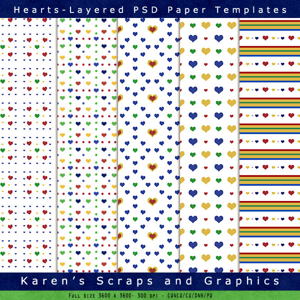 Heart Layered Paper Templates (FS/CU4CU) - Click Image to Close
