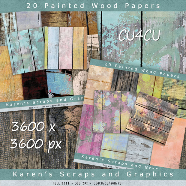 Painted Wood Papers 1 (FS/CU4CU) - Click Image to Close