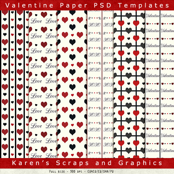 Valentine Paper Layered Templates 1 (FS/CU4CU) - Click Image to Close