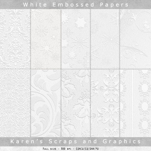 White Embossed Papers (FS/CU4CU) - Click Image to Close