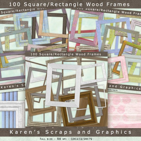 100 Wood Frames (FS/CU4CU) - Click Image to Close