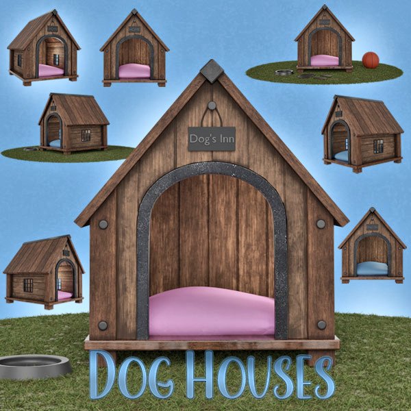 Dog Houses clipart (FS/CU) - Click Image to Close