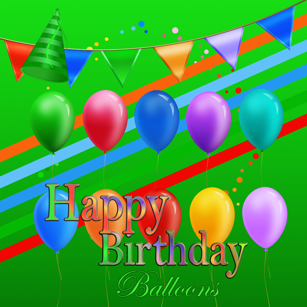 Happy Birthday Balloons PNG clipart(FS/CU) - Click Image to Close