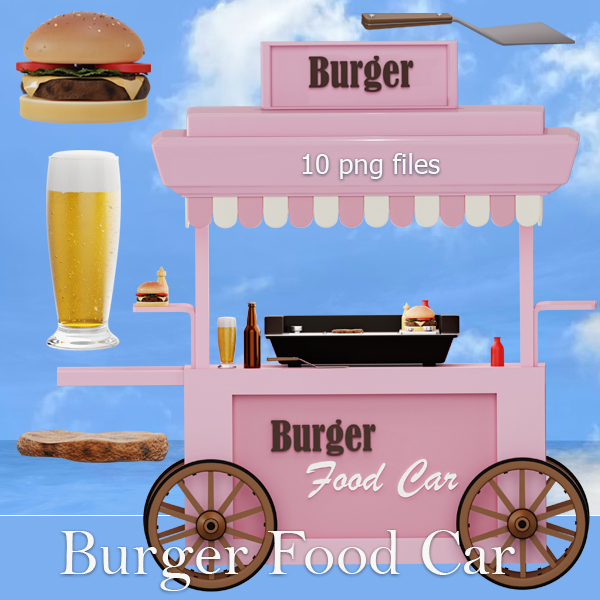 Burger Foodcar clipart (FS/CU) - Click Image to Close