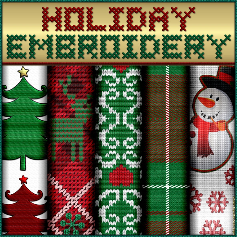 Holiday Embroidery Seamless Textures (CU4CU) - Click Image to Close