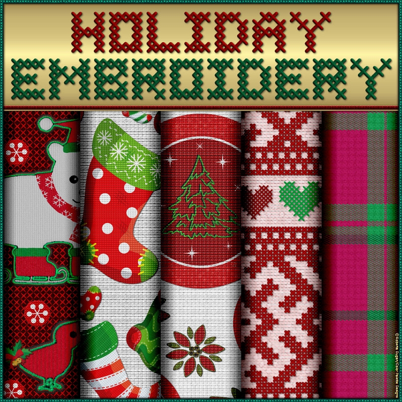 Holiday Embroidery Seamless Textures (CU4CU) - Click Image to Close