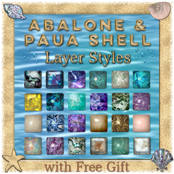 Abalone & Paua Shell PS Layer Styles Set #1 (CU4CU) - Click Image to Close