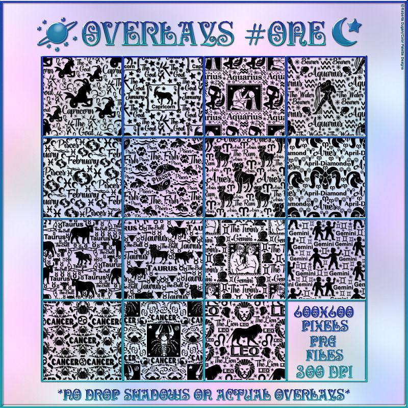 Astrological Seamless Overlays & PS Patterns (CU4CU) - Click Image to Close
