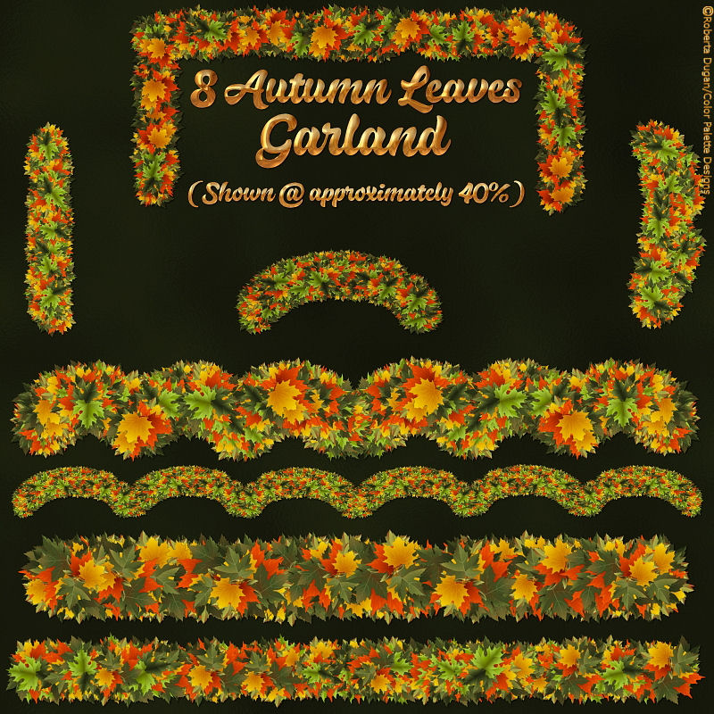 Autumn Leaves, Wreath & Garland Pack (CU4CU) - Click Image to Close