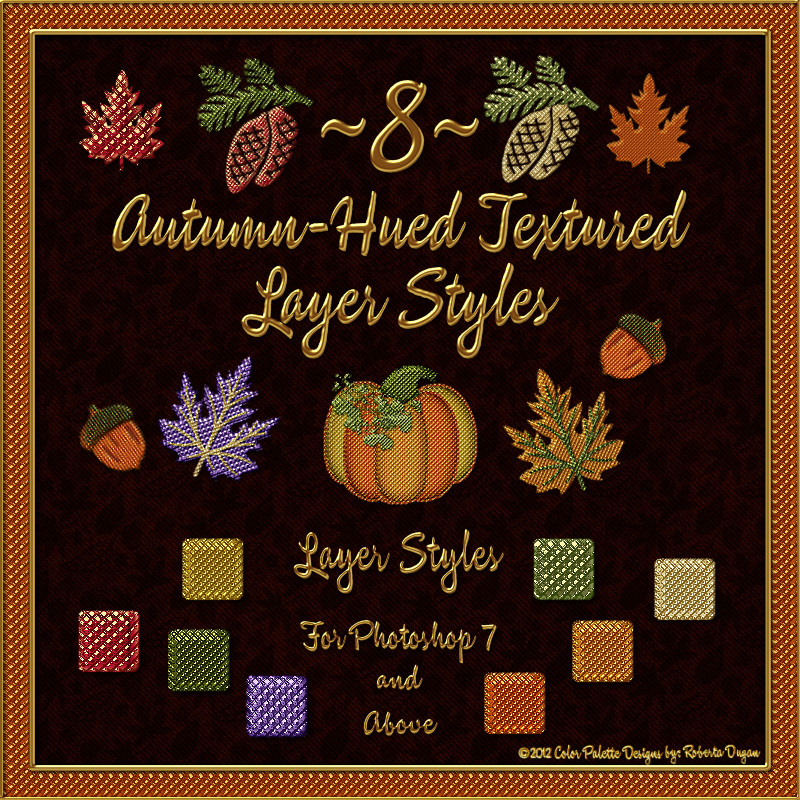 Autumn Seamless Overlays & PS Layer Styles Pack (CU4CU) - Click Image to Close