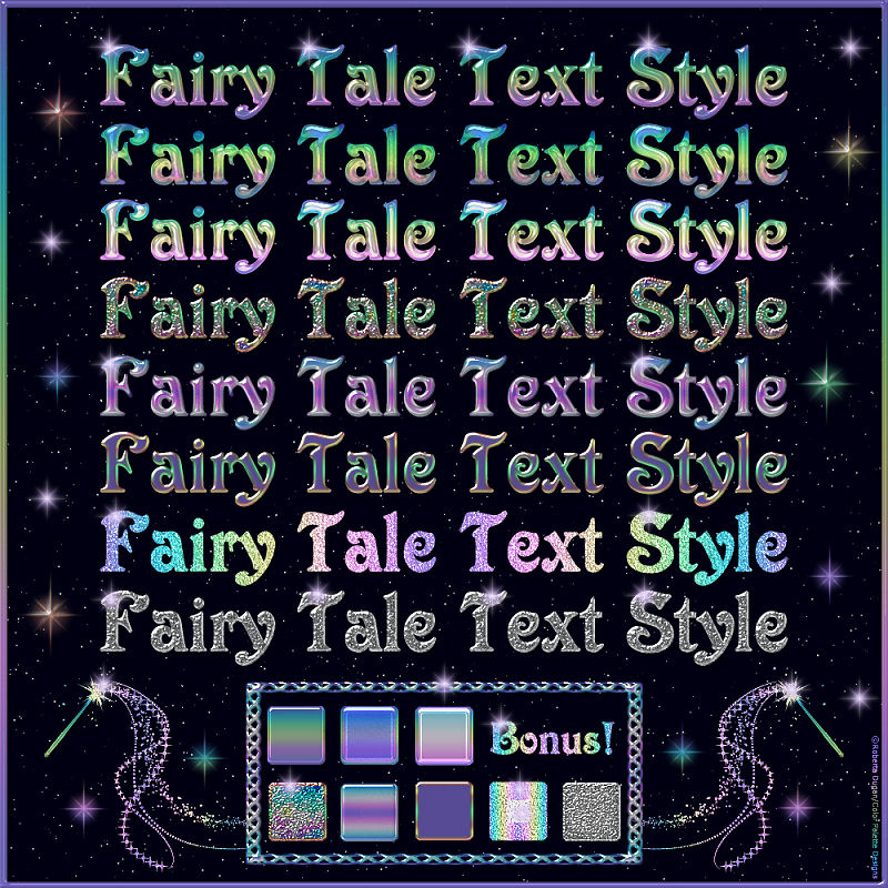 BLING! FAIRY TALE GLITTERS PS Layer Styles (CU4CU) - Click Image to Close