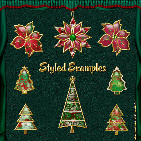 Brushed Watercolor Christmas PS Styles (CU4CU) - Click Image to Close