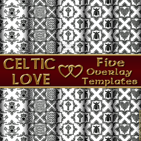 "Celtic Love" Set#1 Seamless Overlay Templates (CU4CU) - Click Image to Close
