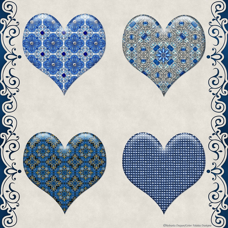 Classic Blue Jeweled PS Layer Styles (CU4CU) - Click Image to Close
