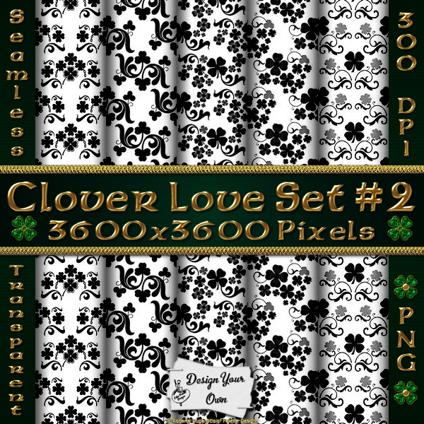 Clover Love: Transp. Seamless Overlays Set #2 (CU4CU) - Click Image to Close