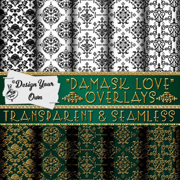 "Damask Love" Seamless Overlay Templates (CU4CU) - Click Image to Close