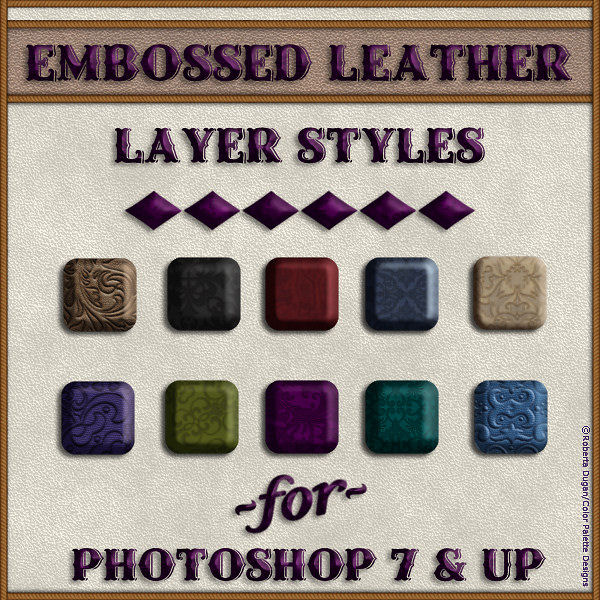 Embossed Leather PS Layer Styles (CU4CU) - Click Image to Close