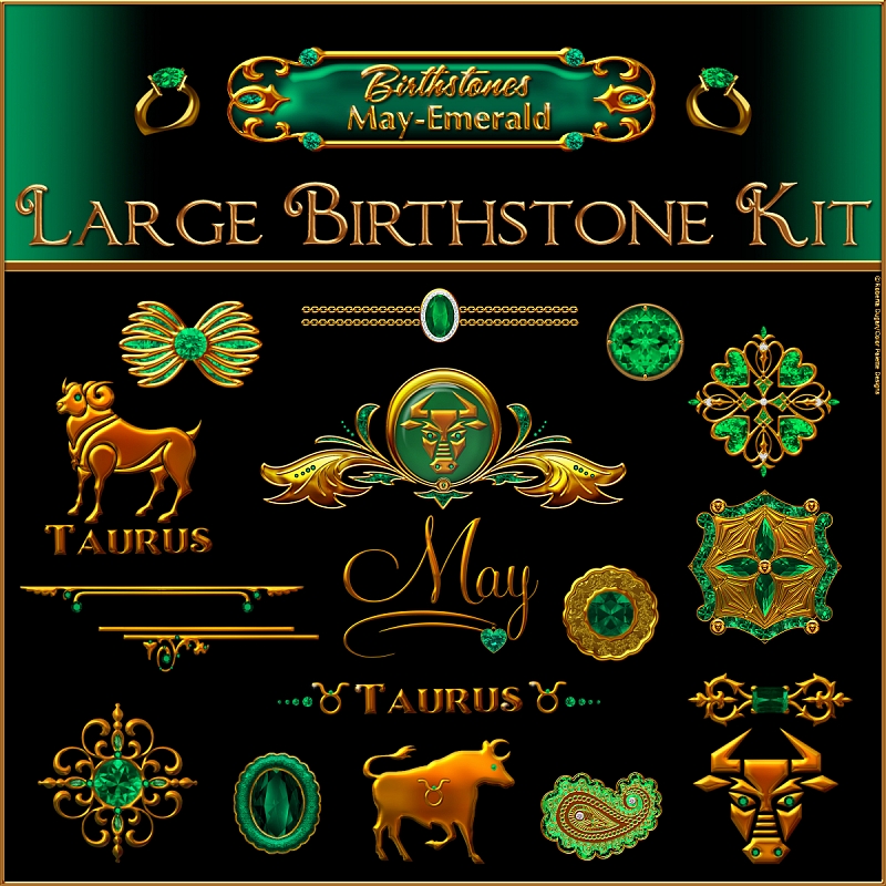 Birthstone Bling: May-Emerald FULL Birthstone Kit (CU4CU) - Click Image to Close