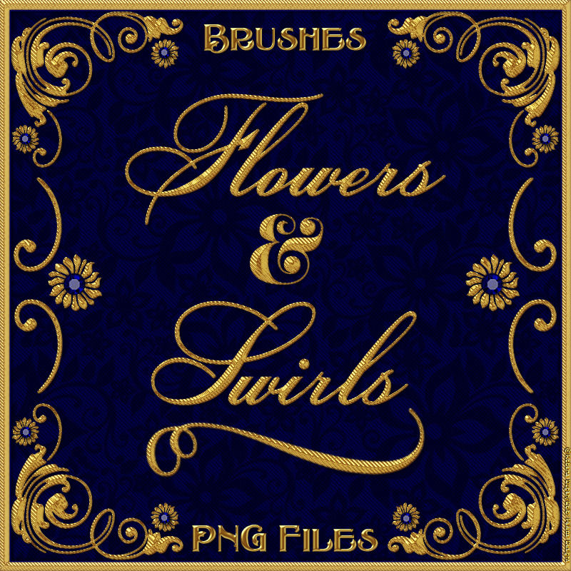 Flowers & Swirls PS Brushes + png Files Pack (CU4CU) - Click Image to Close