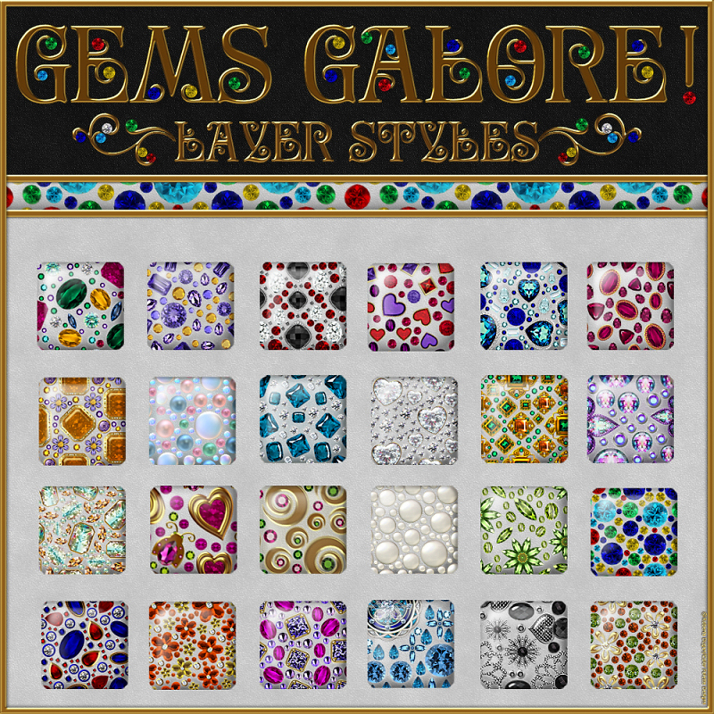 Gems Galore! Transparent PS Layer Styles (CU4CU) - Click Image to Close